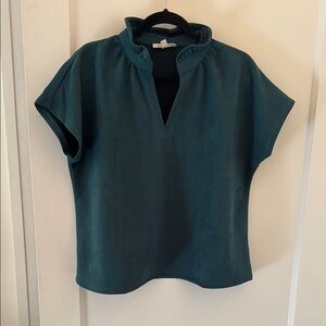 THML teal suede Women's Top